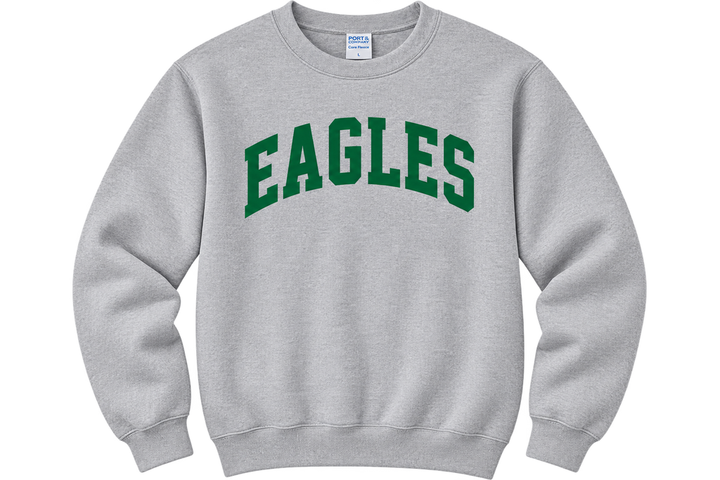Eagles Collegiate Print Crewneck YOUTH AND ADULT